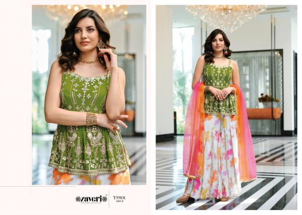  Zaveri Floral Color Edition Exclusive Wear Georgette Designer Ready Made Collection